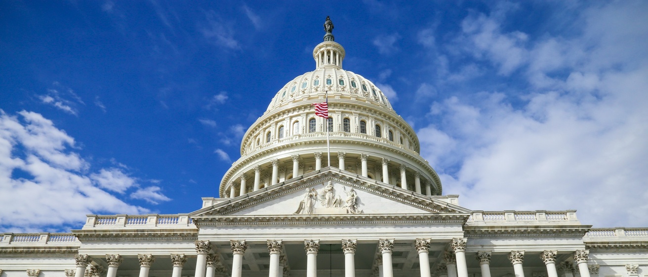 The US Capitol Building, shot from the front steps